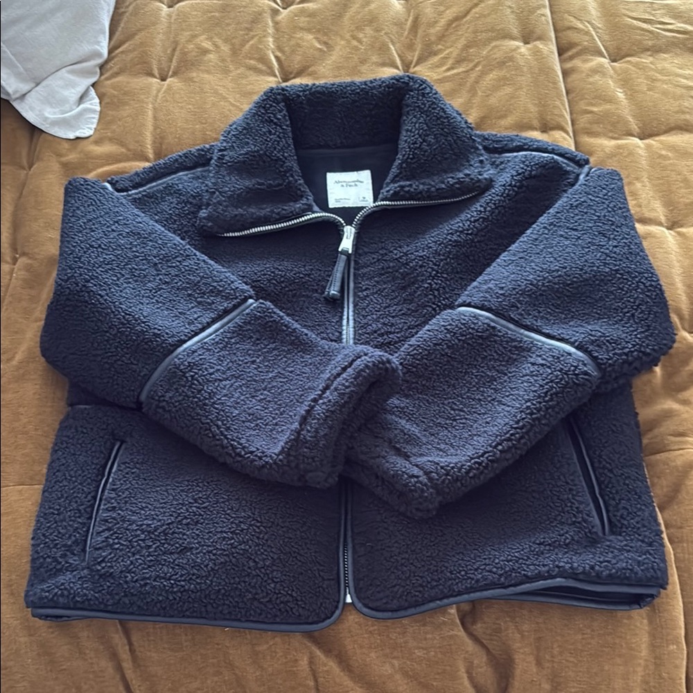 Black Abercrombie Sherpa Oversized Jacket NWOT